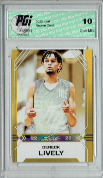 Dereck Lively 2022 Leaf Basketball #B-1 Gold Rookie Card PGI 10