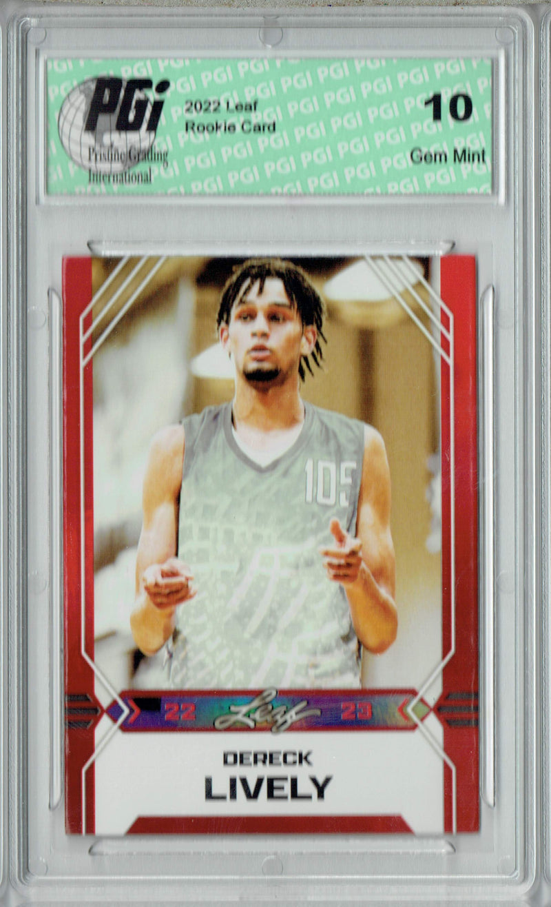 Dereck Lively 2022 Leaf Basketball #B-1 Red Rookie Card PGI 10