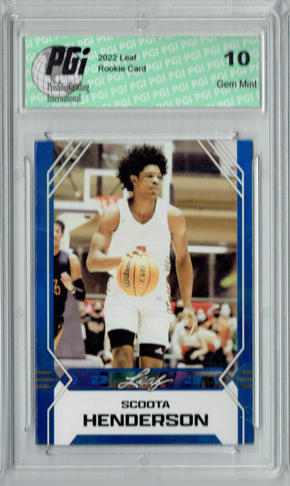 Scoota Henderson 2022 Leaf Basketball #B-2 Blue Rookie Card PGI 10