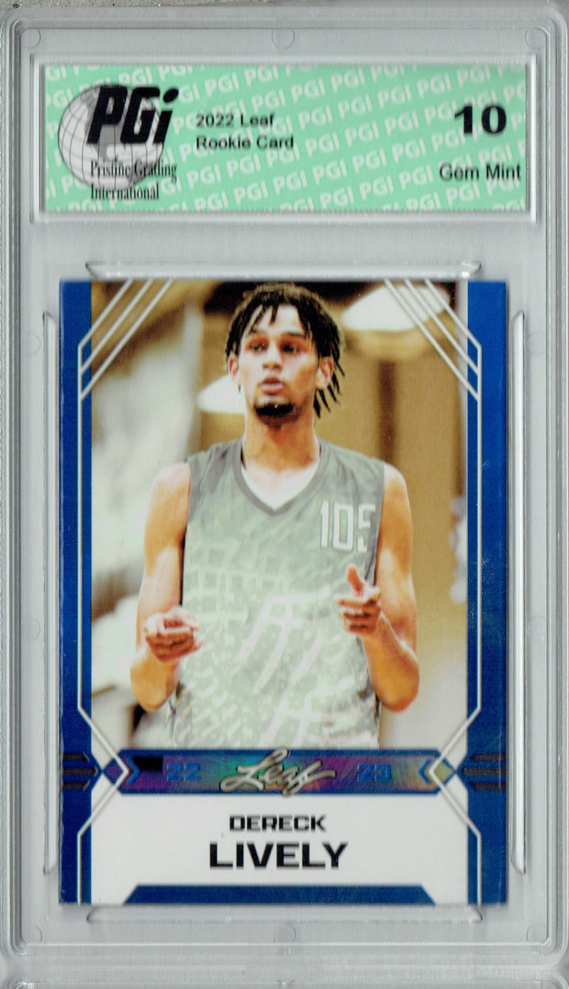 Dereck Lively 2022 Leaf Basketball #B-1 Blue Rookie Card PGI 10