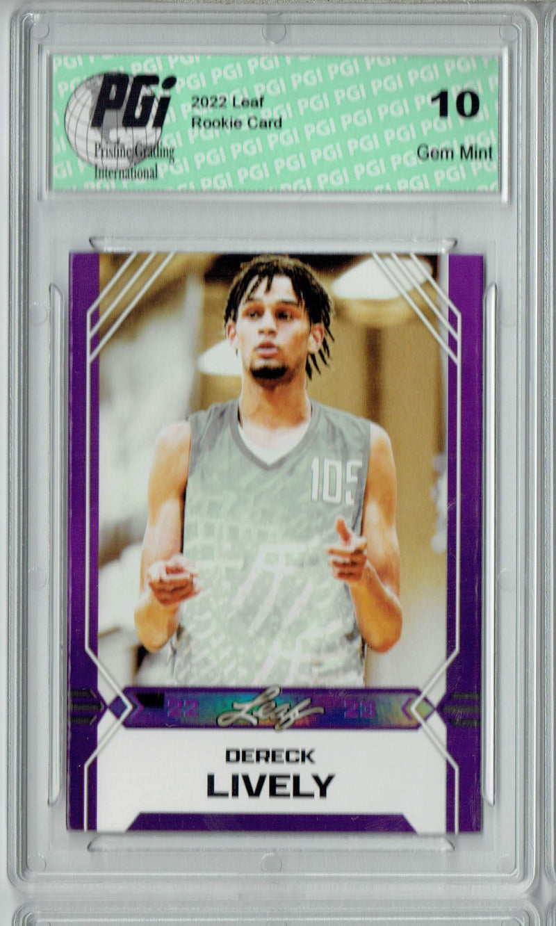 Dereck Lively 2022 Leaf Basketball #B-1 Purple Rookie Card PGI 10