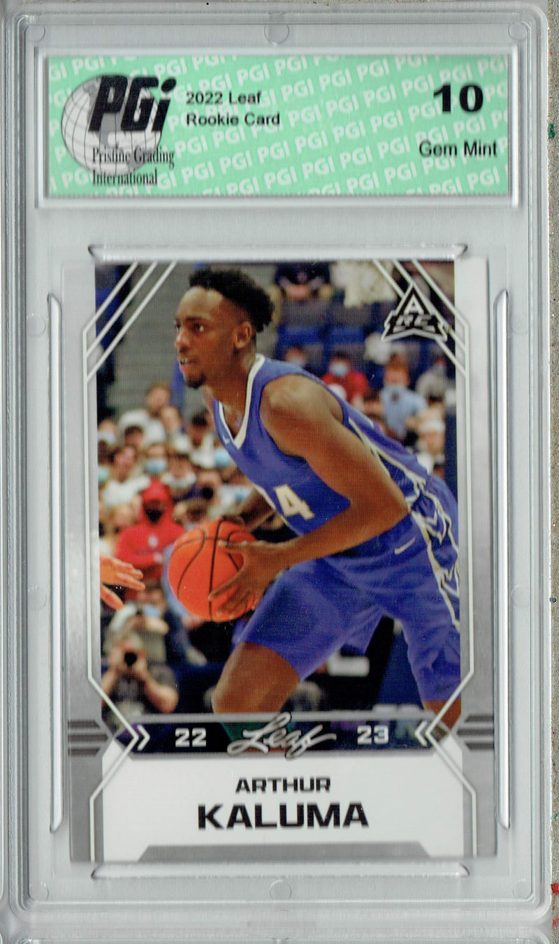 Arthur Kaluma 2022 Leaf Basketball #B-3 Silver Rookie Card PGI 10