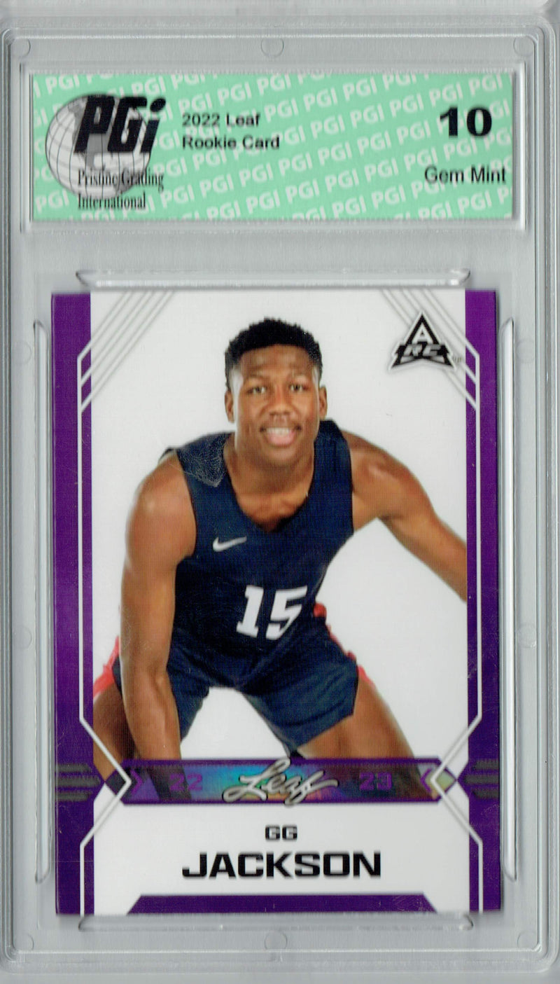 GG Jackson 2022 Leaf Basketball #B-4 Purple Rookie Card PGI 10
