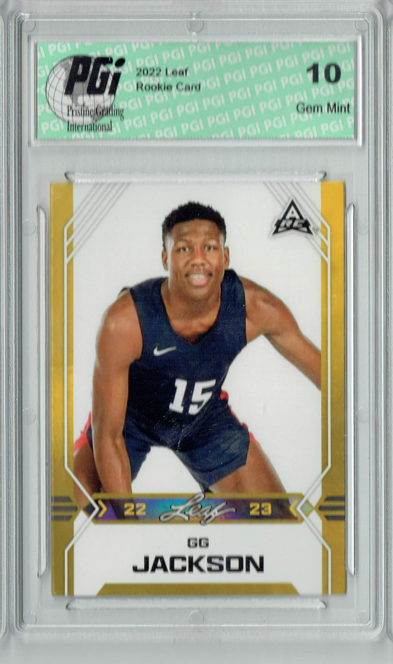 GG Jackson 2022 Leaf Basketball #B-4 Gold Rookie Card PGI 10