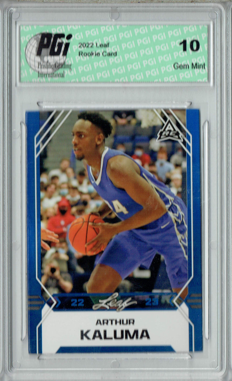 Arthur Kaluma 2022 Leaf Basketball #B-3 Blue Rookie Card PGI 10