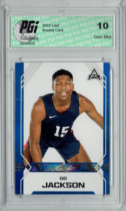 GG Jackson 2022 Leaf Basketball #B-4 Blue Rookie Card PGI 10