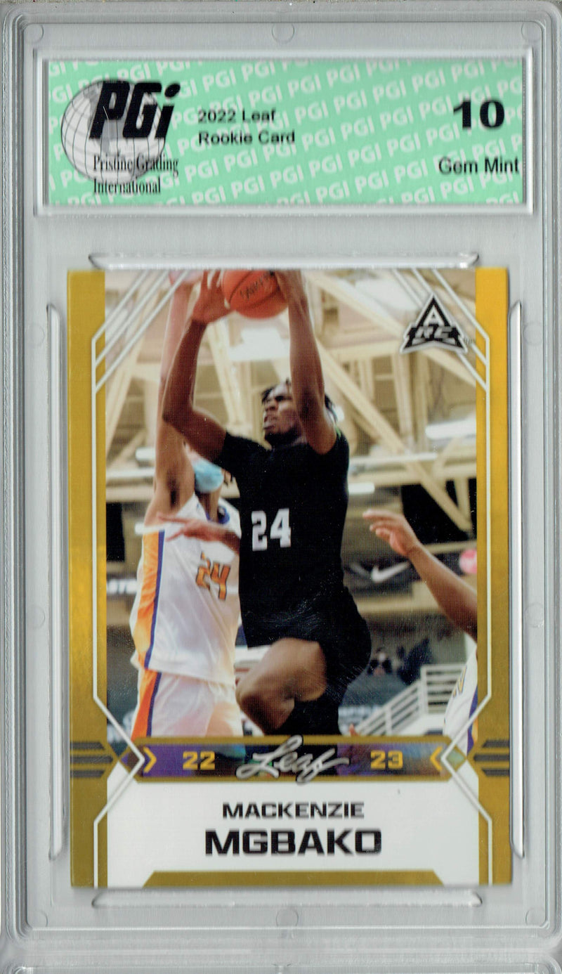Mackenzie Mgbako 2022 Leaf Basketball #B-5 Gold Rookie Card PGI 10