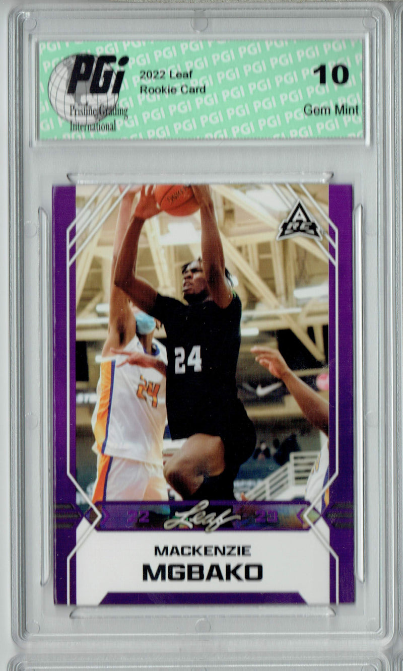 Mackenzie Mgbako 2022 Leaf Basketball #B-5 Purple Rookie Card PGI 10