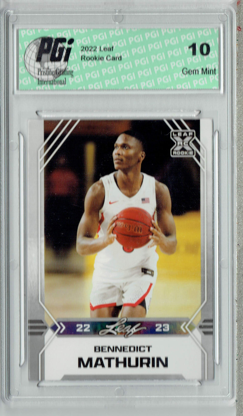 Bennedict Mathurin 2022 Leaf Basketball #B-8 Silver Rookie Card PGI 10