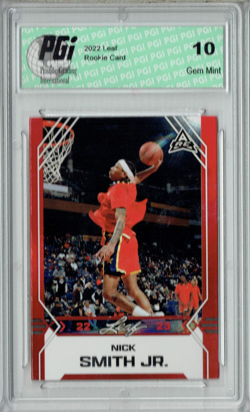 Nick Smith Jr. 2022 Leaf Basketball #B-7 Red Rookie Card PGI 10