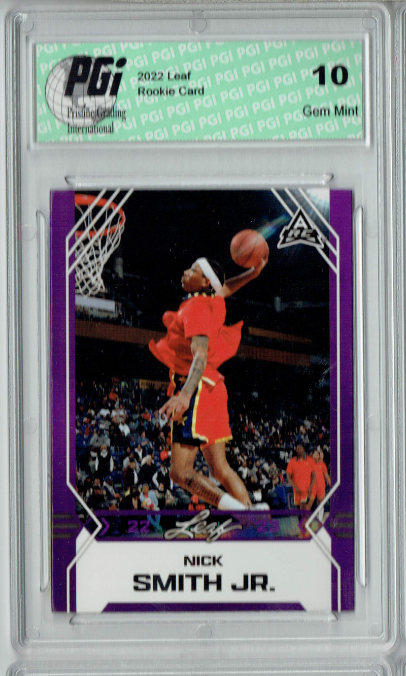 Nick Smith Jr. 2022 Leaf Basketball #B-8 Purple Rookie Card PGI 10