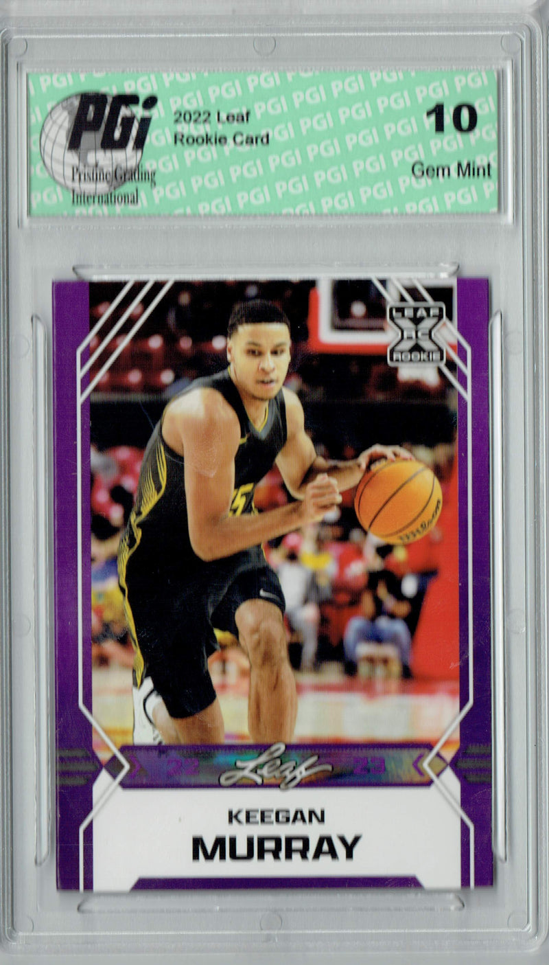 Keegan Murray 2022 Leaf Basketball #B-10 Purple Rookie Card PGI 10