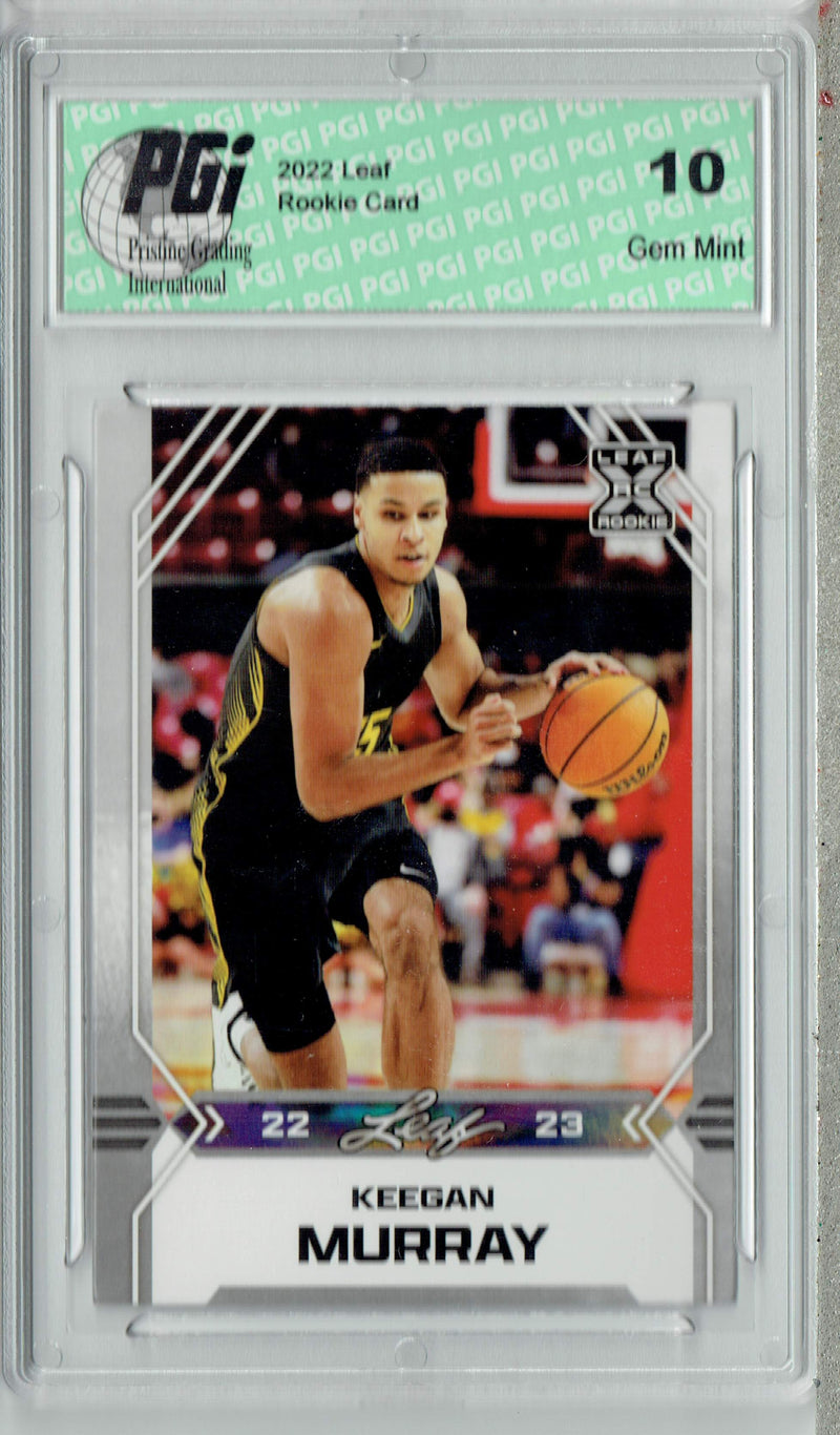 Keegan Murray 2022 Leaf Basketball #B-10 Silver Rookie Card PGI 10