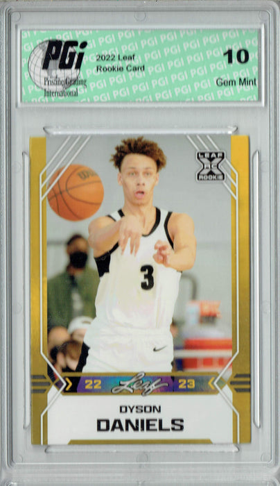 Dyson Daniels 2022 Leaf Basketball #B-9 Gold Rookie Card PGI 10