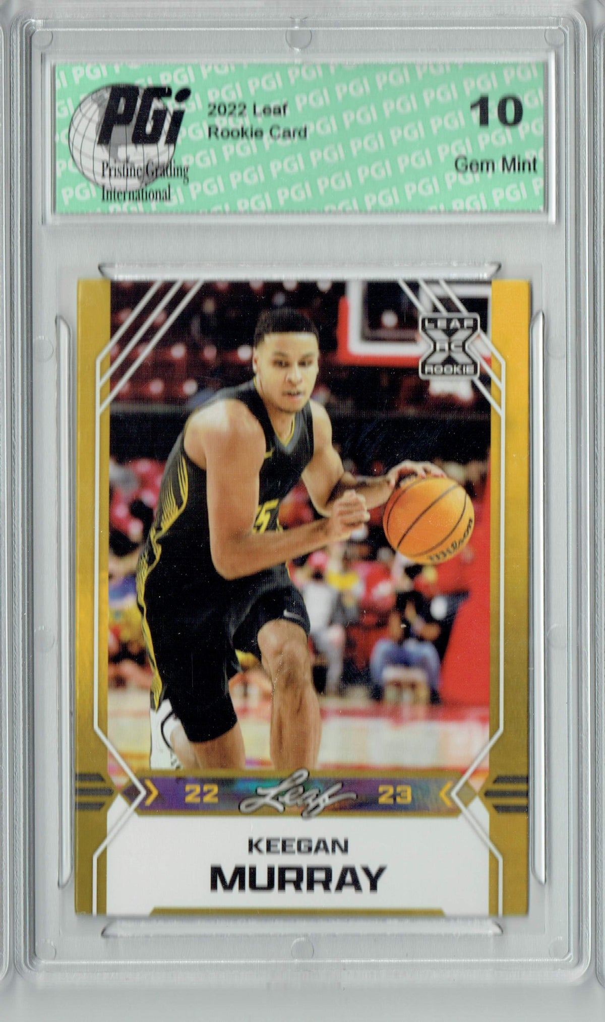 Keegan Murray 2022 Leaf Basketball #B-10 Gold Rookie Card PGI 10