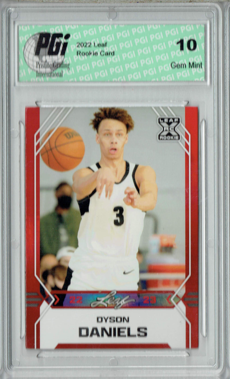 Dyson Daniels 2022 Leaf Basketball #B-9 Red Rookie Card PGI 10