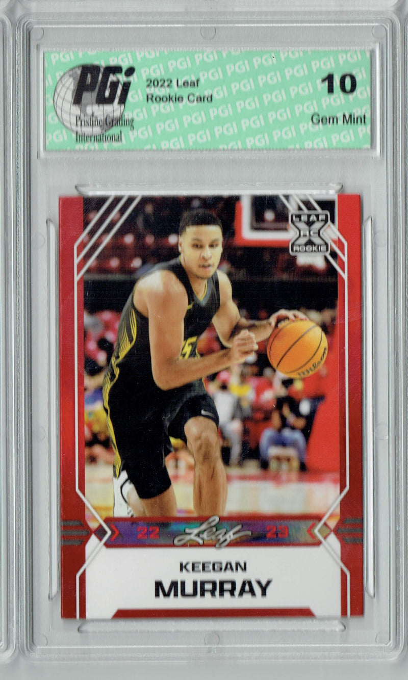 Keegan Murray 2022 Leaf Basketball #B-10 Red Rookie Card PGI 10