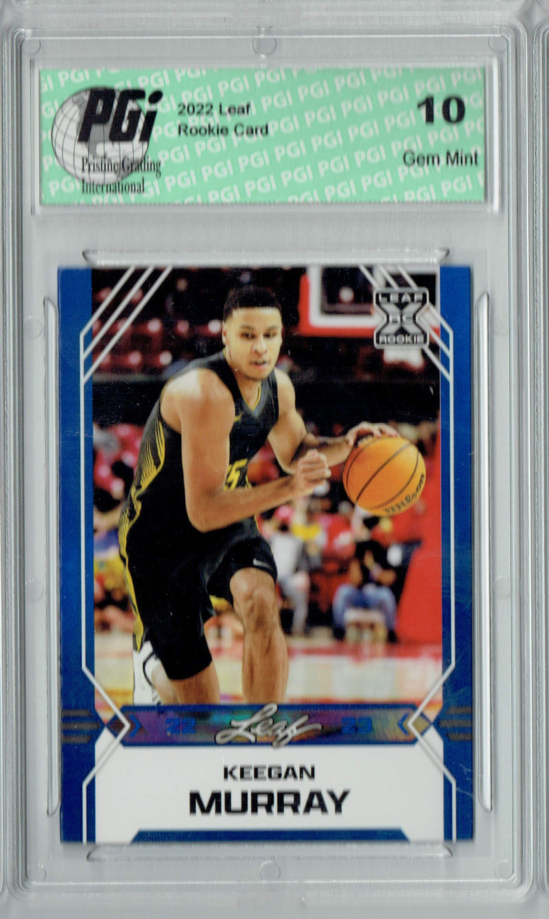Keegan Murray 2022 Leaf Basketball #B-10 Blue Rookie Card PGI 10
