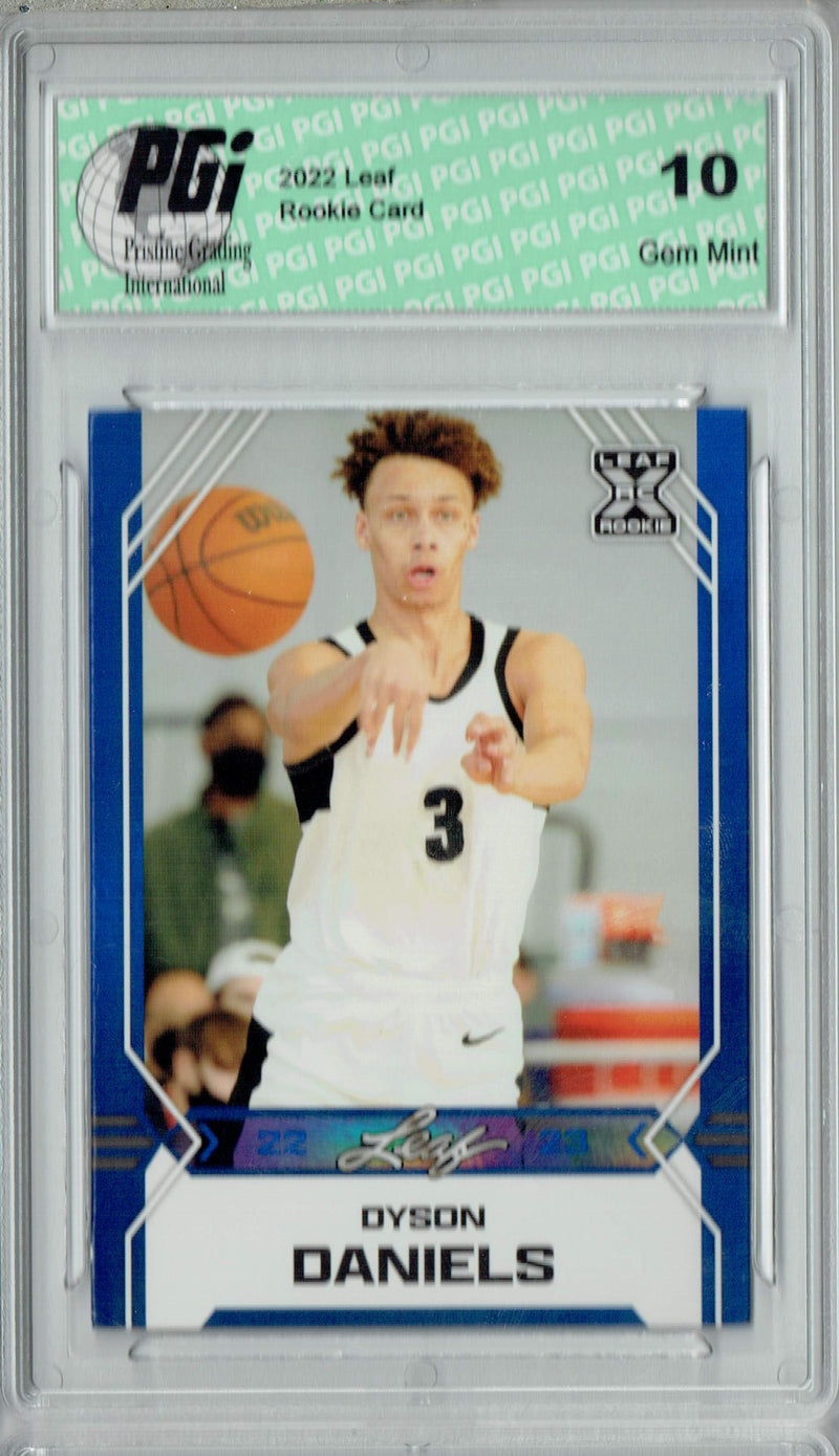 Dyson Daniels 2022 Leaf Basketball #B-9 Blue Rookie Card PGI 10