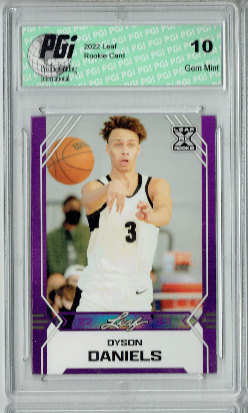 Dyson Daniels 2022 Leaf Basketball #B-10 Purple Rookie Card PGI 10