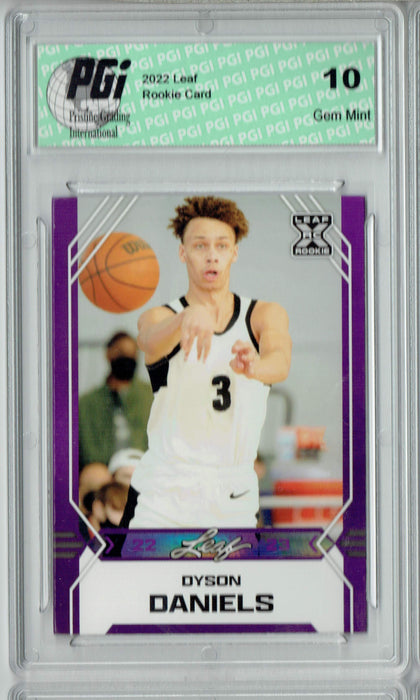 Dyson Daniels 2022 Leaf Basketball #B-10 Purple Rookie Card PGI 10