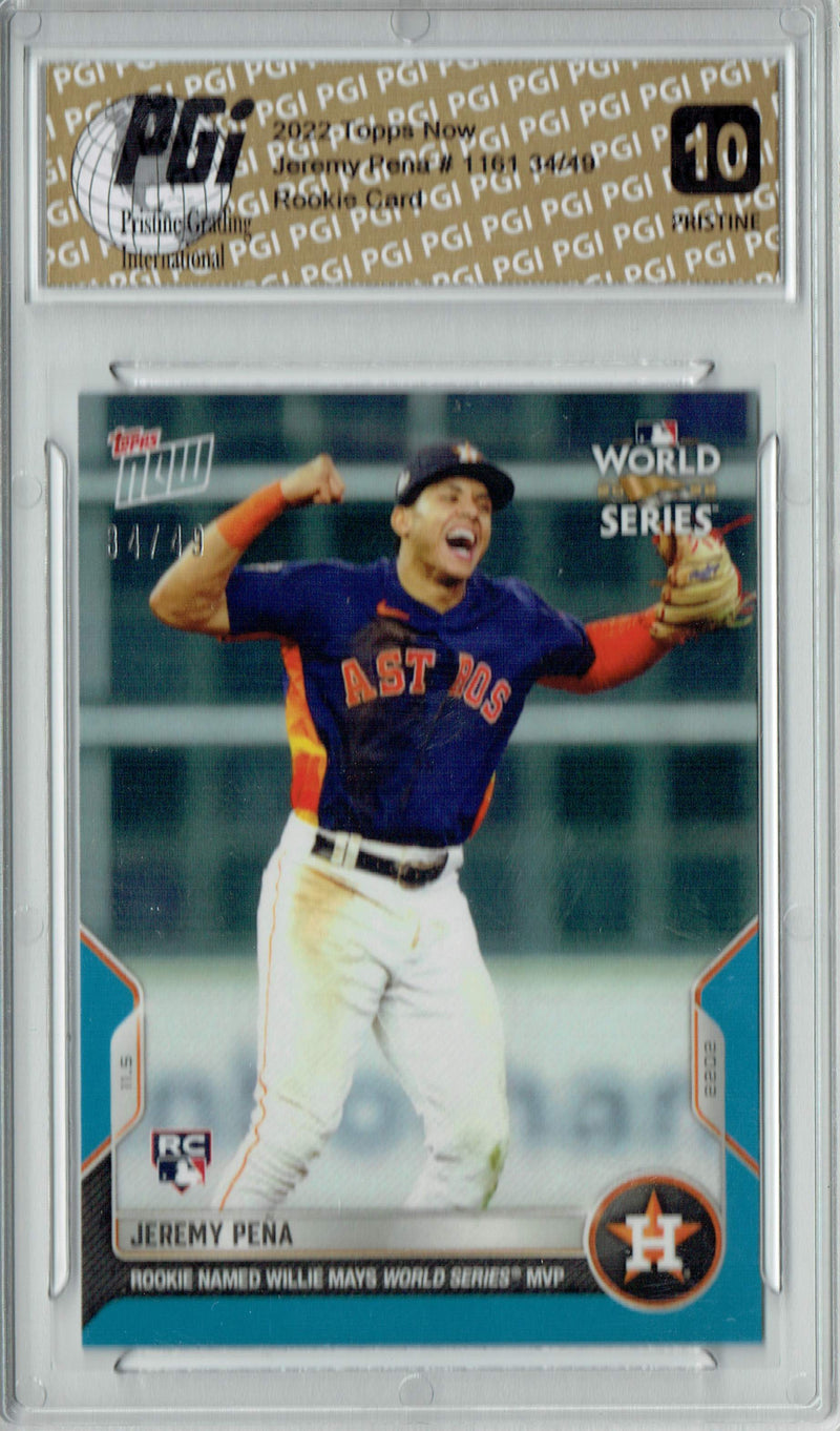 Jeremy Pena 2022 Topps Now #1161 34/49 PRISTINE Rookie Card PGI 10