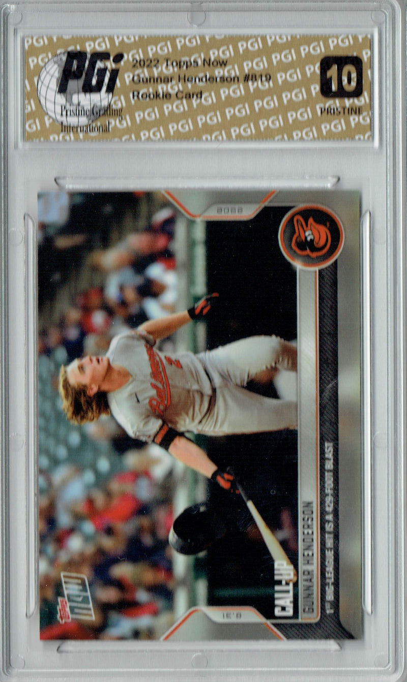 Gunnar Henderson 2022 Topps Now #819 PRISTINE Rookie Card PGI 10