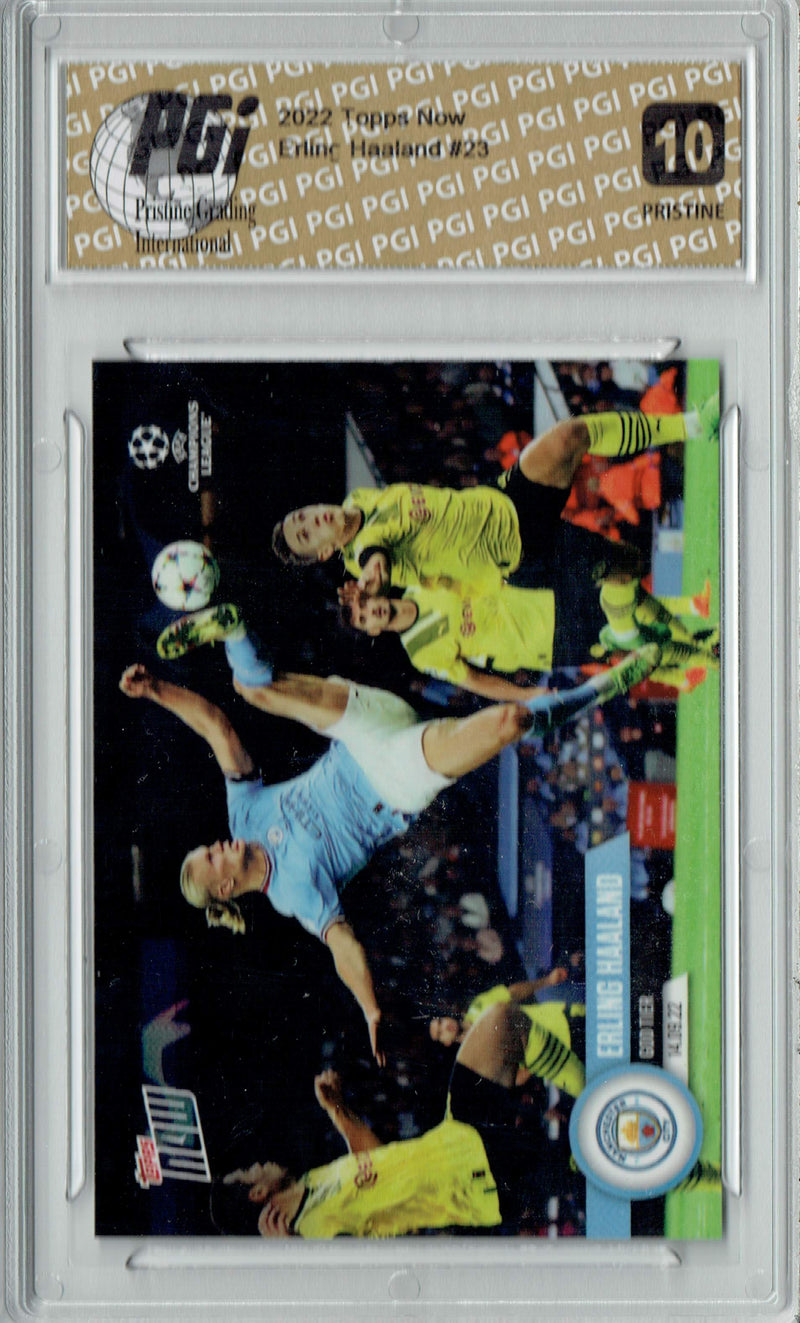 Erling Haaland 2022 Topps Now #23 PRISTINE Trading Card PGI 10