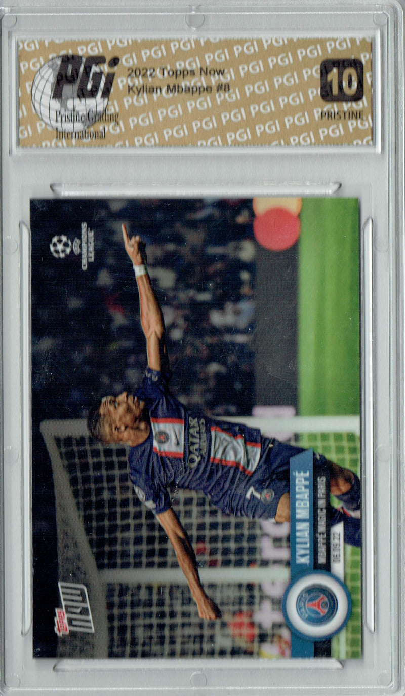 Kylian Mbappe 2022 Topps Now #8 PRISTINE Trading Card PGI 10