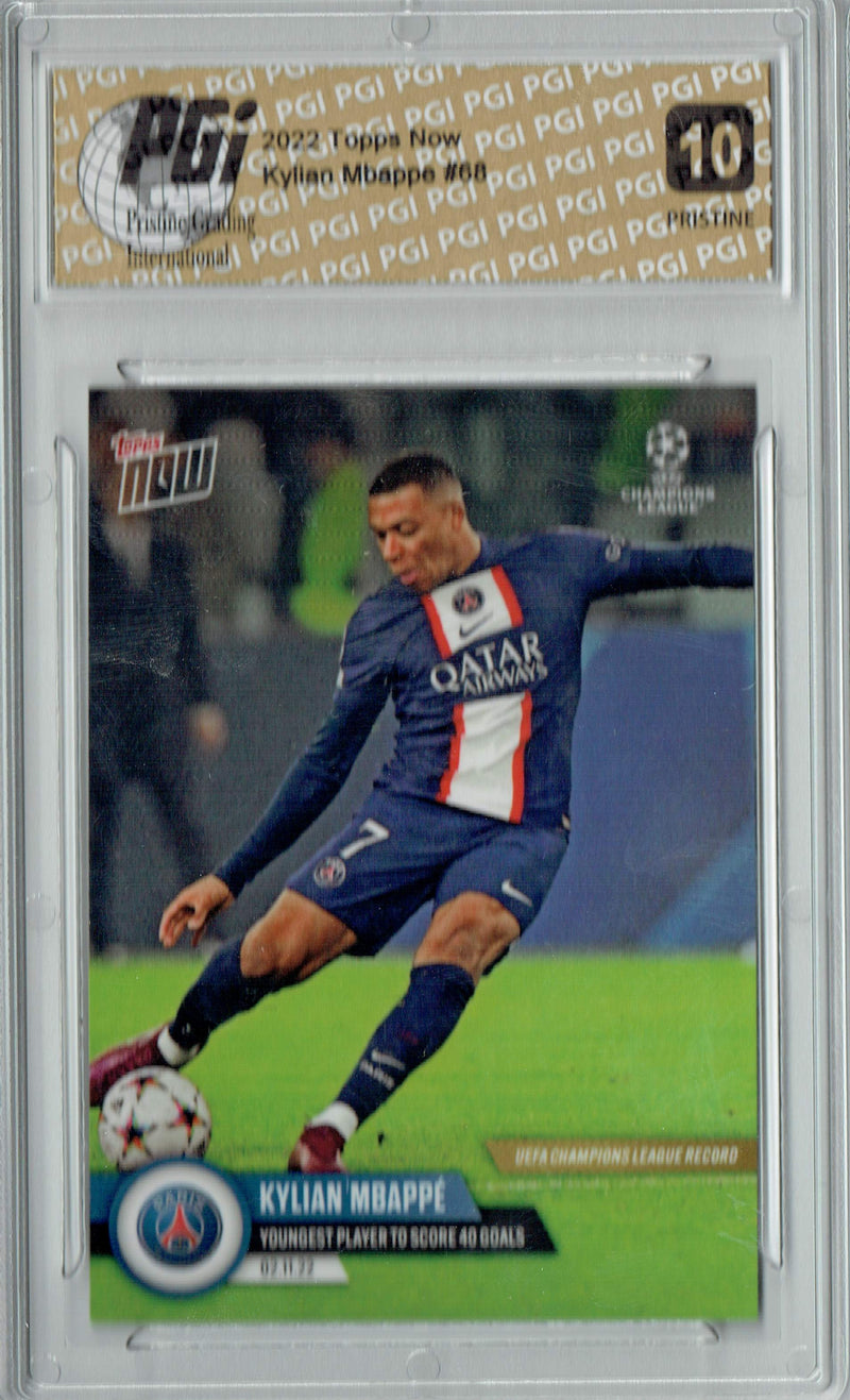 Kylian Mbappe 2022 Topps Now #68 PRISTINE Trading Card PGI 10