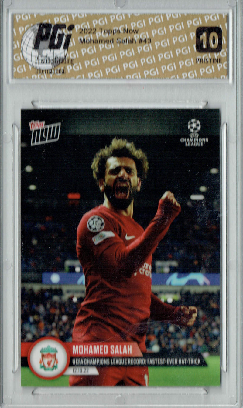 Mohamed Salah 2022 Topps Now #43 PRISTINE Trading Card PGI 10