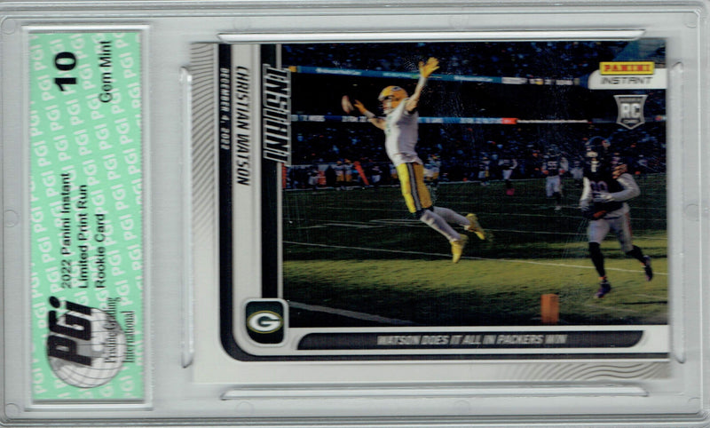 Christian Watson 2022 Panini Instant #129 Does it All 1/361 Rookie Card PGI 10