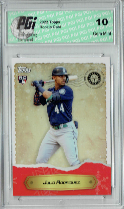 Julio Rodriguez 2022 Topps #15 Holiday SP! Rookie Card PGI 10