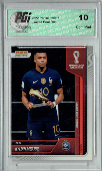 Kylian Mbappe 2022 Panini Instant #133 Wold Cup Golden Boot 1/3081 Card PGI 10