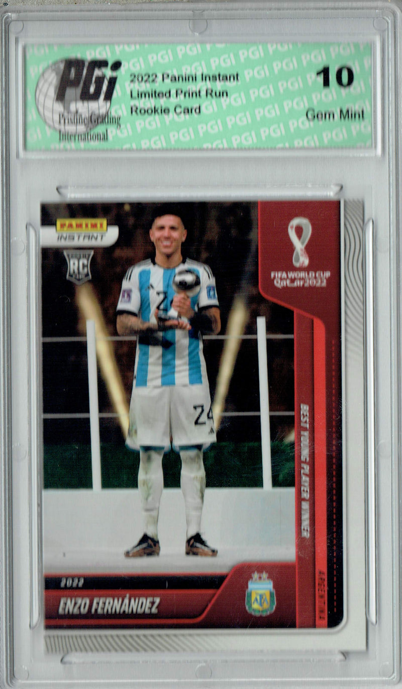 Enzo Fernandez 2022 Panini Instant #135 World Cup Best Young Player 1/2543 Rookie Card PGI 10