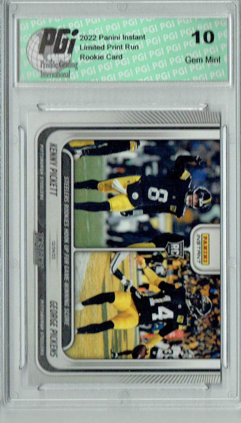 Kenny Pickett/George Pickens 2022 Panini Instant #164 1/665 Rookie Card PGI 10