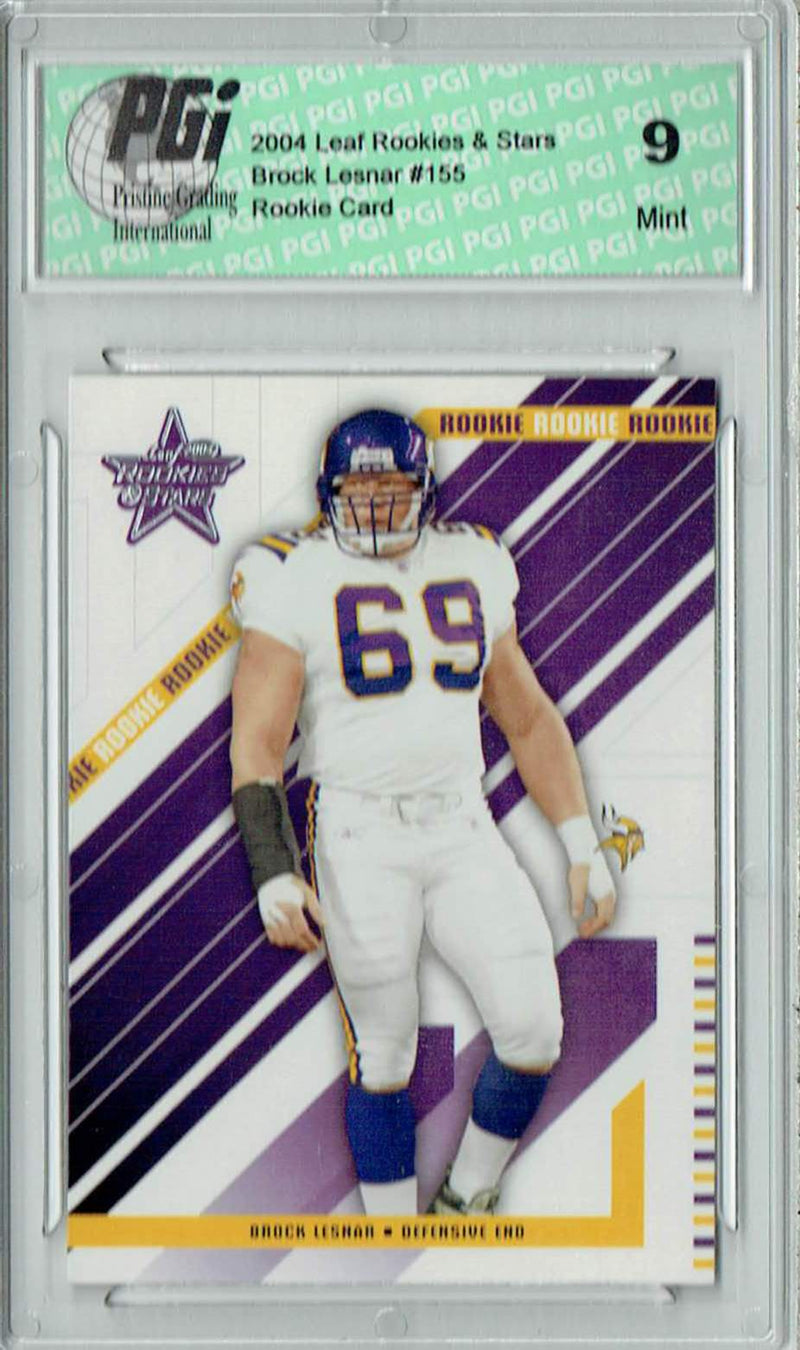 PGI 9 Brock Lesnar 2004 Rookies & Stars #155 Football Vikings Rookie Card