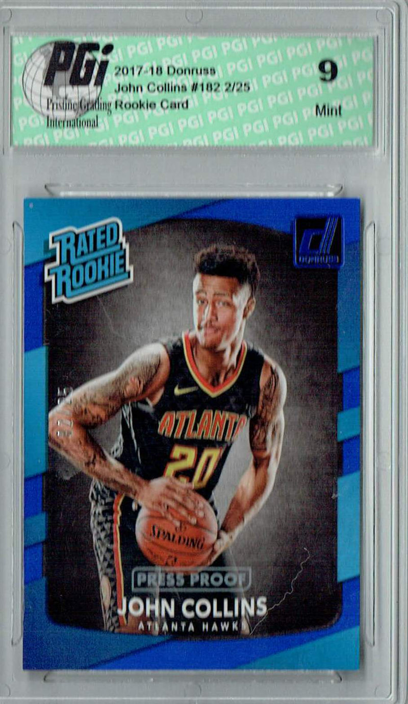 PGI 9 John Collins 2017 Donruss #182 Press Proof #2/25 Rookie Card