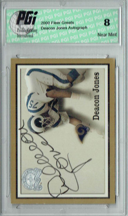 PGI 8 Deacon Jones 2000 Fleer Greats of the Game #NNO On Card Auto Trading Card