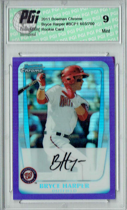 PGI 9 Bryce Harper 2011 Bowman Chrome #BCP1 603/700 Rookie Card