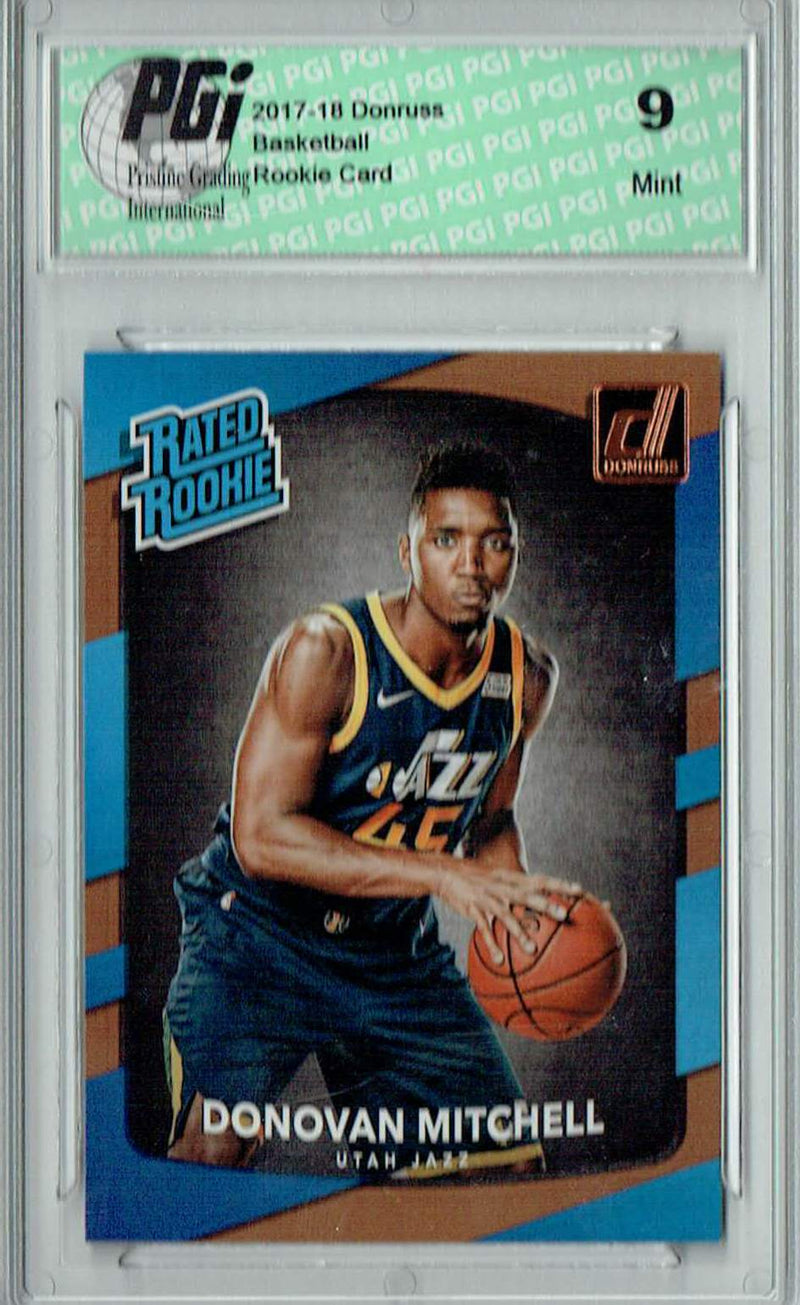 PGI 9 Donovan Mitchell 2017 Donruss #188 Rookie Card