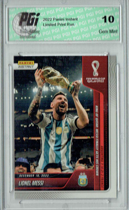 Lionel Messi 2022 Panini Instant #118 World Cup Champs! 1/22081 SP Card PGI 10