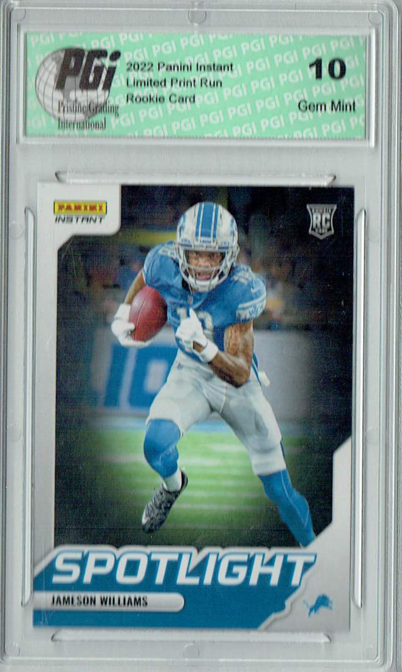 Jameson Williams 2022 Panini Instant #SR-7 Spotlight 1/603 Rookie Card PGI 10