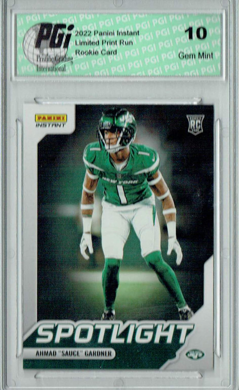 Ahmad Sauce Gardner 2022 Panini Instant #SR-3 Spotlight 1/603 Rookie Card PGI 10