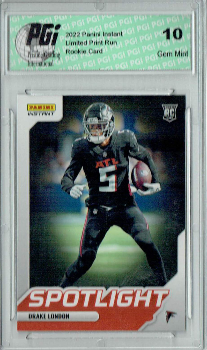 Drake London 2022 Panini Instant #SR-4 Spotlight 1/603 Rookie Card PGI 10