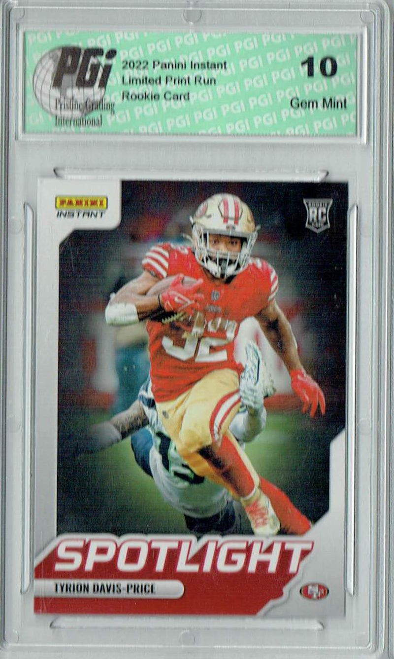 Tyrion Davis-Price 2022 Panini Instant #SR-27 Spotlight 1/603 Rookie Card PGI 10
