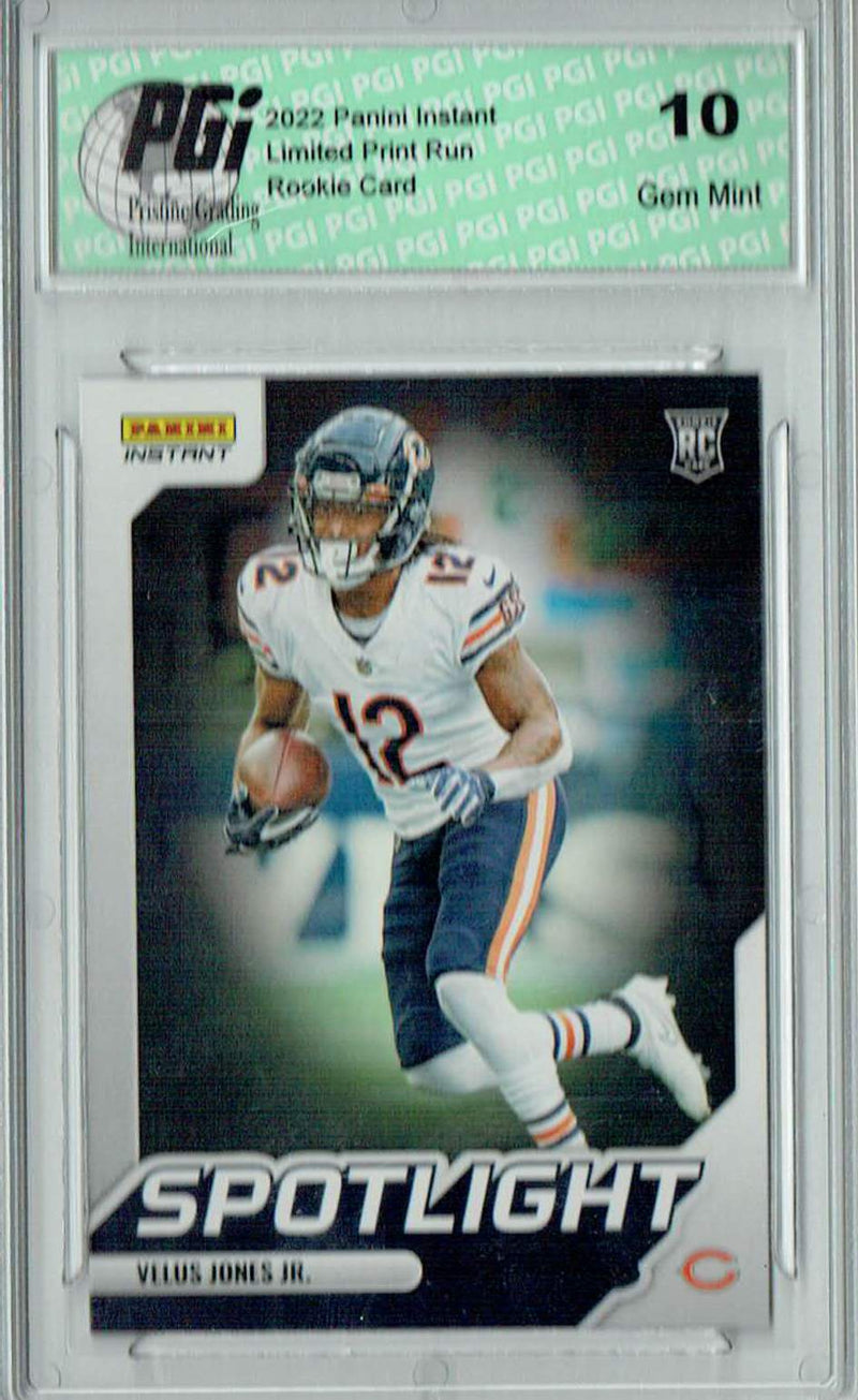 Velus Jones Jr. 2022 Panini Instant #SR-23 Spotlight 1/603 Rookie Card PGI 10