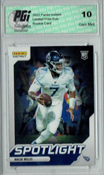 Malik Willis 2022 Panini Instant #SR-25 Spotlight 1/603 Rookie Card PGI 10