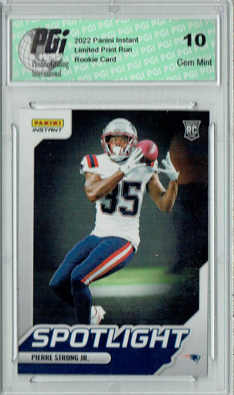 Pierre Strong Jr. 2022 Panini Instant #SR-36 Spotlight 1/603 Rookie Card PGI 10