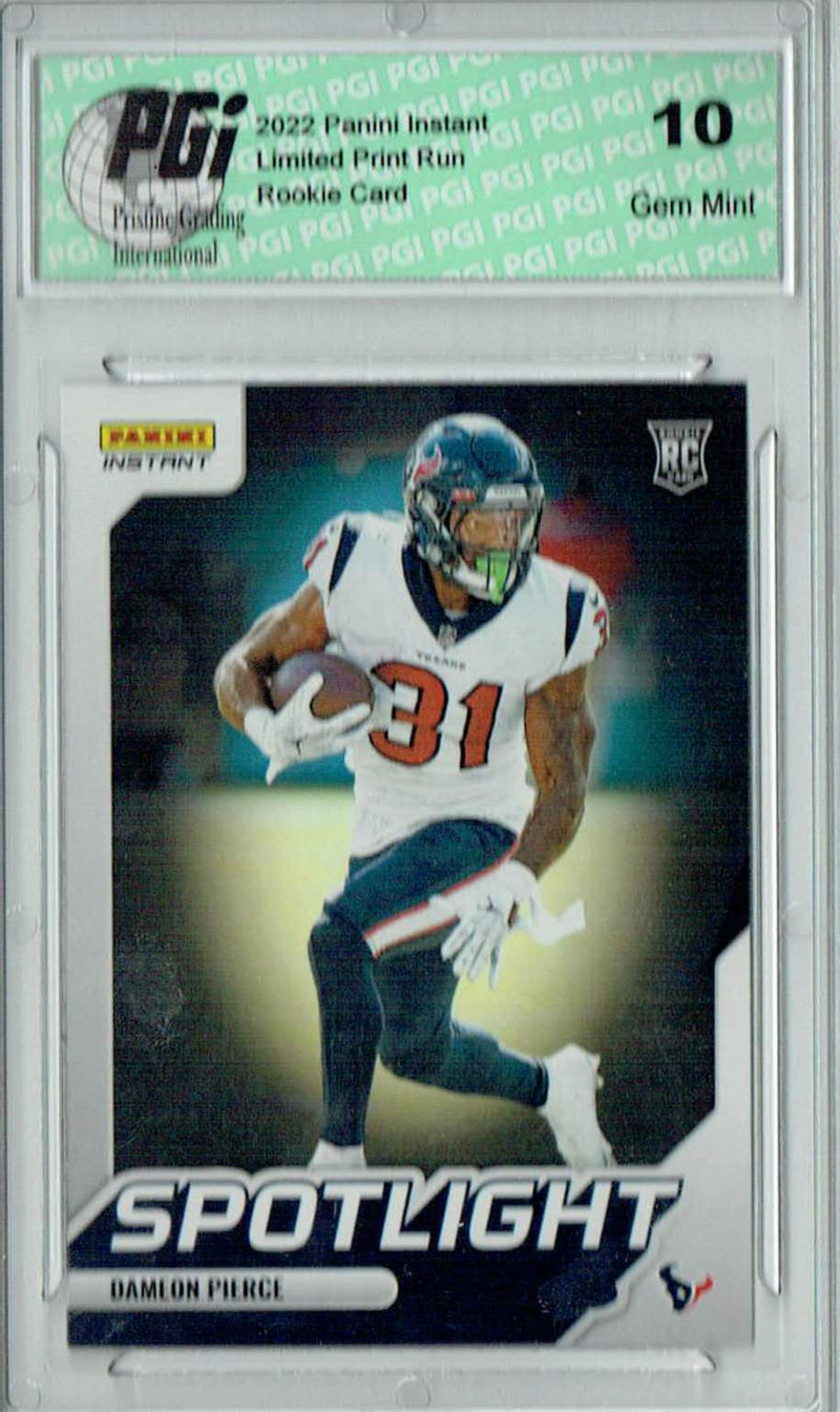 Dameon Pierce 2022 Panini Instant #SR-32 Spotlight 1/603 Rookie Card PGI 10